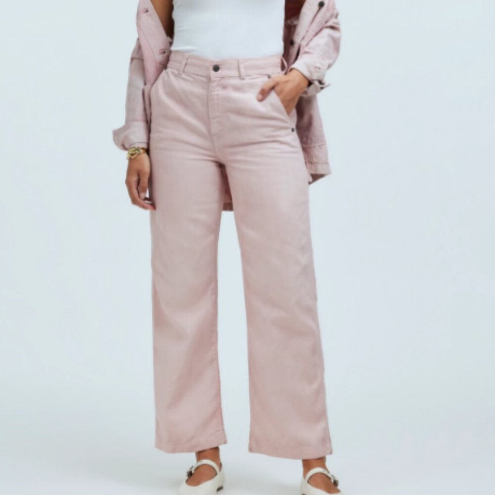 Madewell x MN Dye Studio Perfect Vintage Wide-Leg Carpenter Jean in Shaded Pink